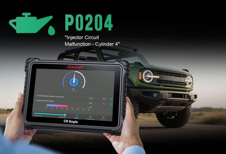 Fix P0204: Diagnose Cylinder 4 Fuel Injector Circuit Fault with iCarsoft CR Eagle